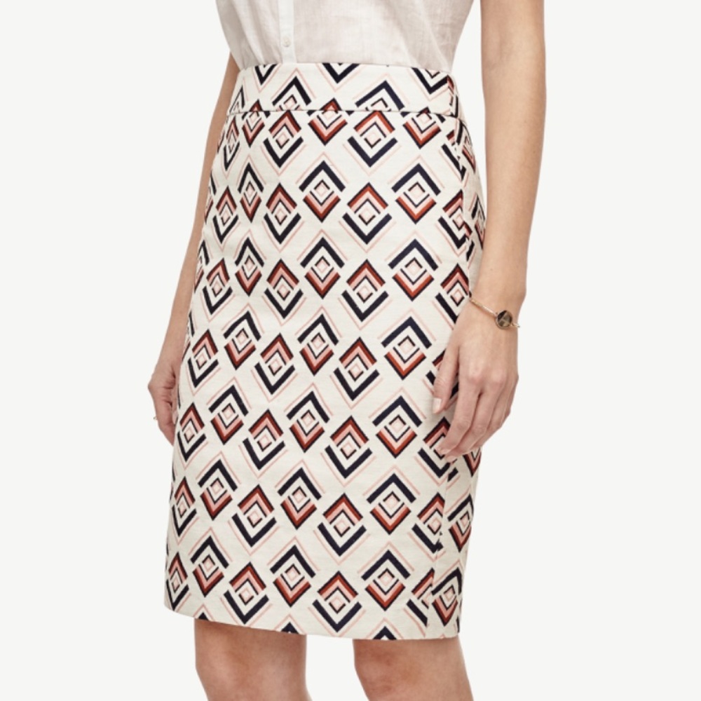 Ann Taylor Chevron Jacquard Pencil Skirt NWT